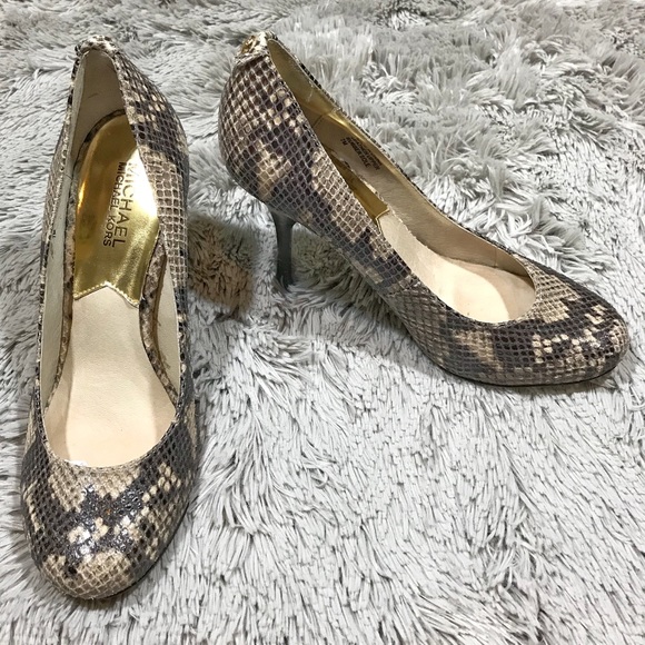 MICHAEL Michael Kors Shoes - MICHAEL Michael Kors Neutral Snakeskin Pumps